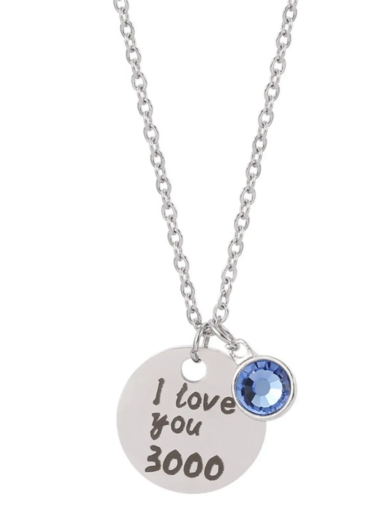 Iron Man Love 3000 Times Necklace, Stainless Steel Laser Engraved Pendant, Simple Collarbone Chain, Chain Necklaces, Couple Necklace, Fashion Jewelry, Gift Necklace