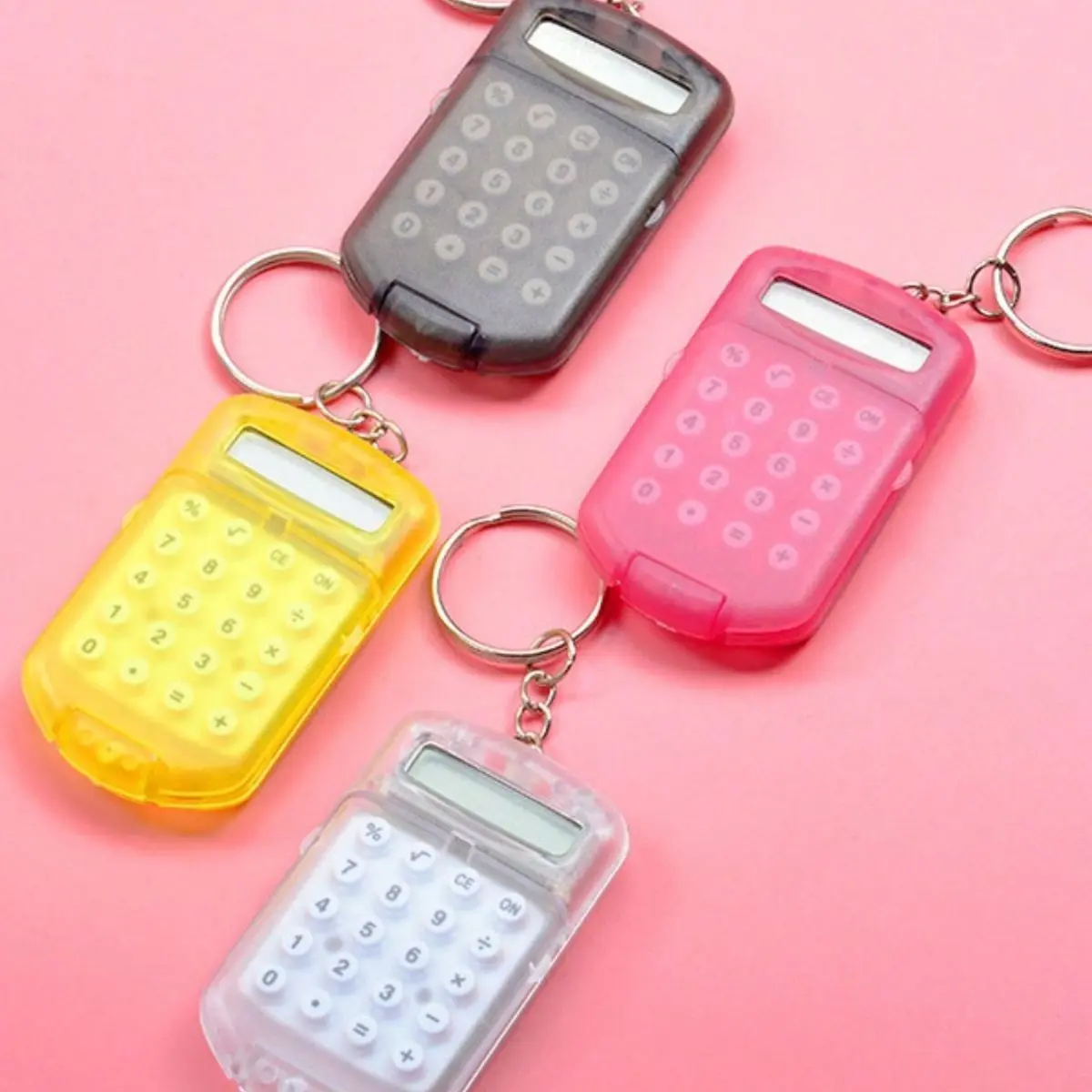 4PCS Fashionable Mini Flip Calculator Keychains, Casual Versatile, Multifunctional Keychain, Valentine's Gift, Friend Gift, Car Accessory, Keychain for Car Keys, Bag Charm, Cute Gothic Y2K Style, Key Accessories