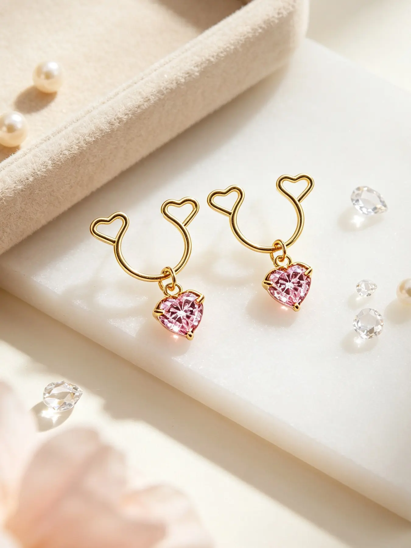 1pair Non Piercing Nipple Jewelry Fake Nipple Rings Adjustable Cute Heart Non-Piercing Faux Body Jewelry for Women Comfortable Valentine's Day