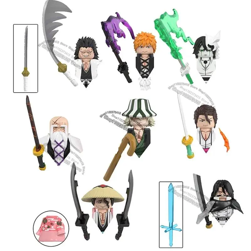 2026 new hot item WM6164 BLEACH Anime Cartoon Bricks WM Blocks Dolls Kurosaki Ichigo Hitsugaya Toushirou Action Toy Fig Building Blocks