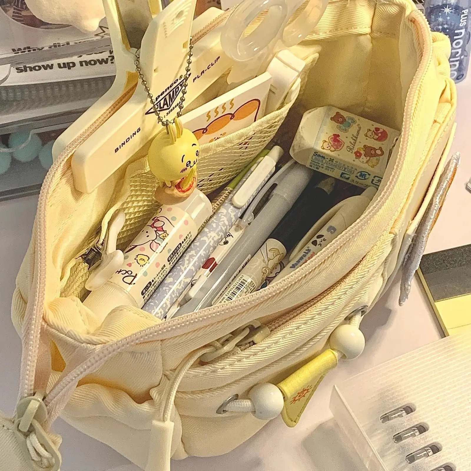 DIY Embroidered Pencil Pouch - Large Capacity, Multi-Layer Lightweight Fabric Stationery Organizer for Students, Portable Durable School Supplies Bag, Back to School Essential (Pencil Case Only), Embroidered Styles