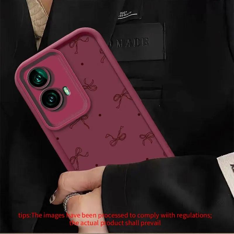 Bowknot Protective Smartphone, Phone Casing Accessories, Tpu Smartphone Cover for Moto G84, G85 5G, G24 Power, G53 - Frosted Embossed Full-Body Anti-Slip Shockproof Soft Cover Suitable for Moto Edge 50, 50 Neo, 50 Pro 5G