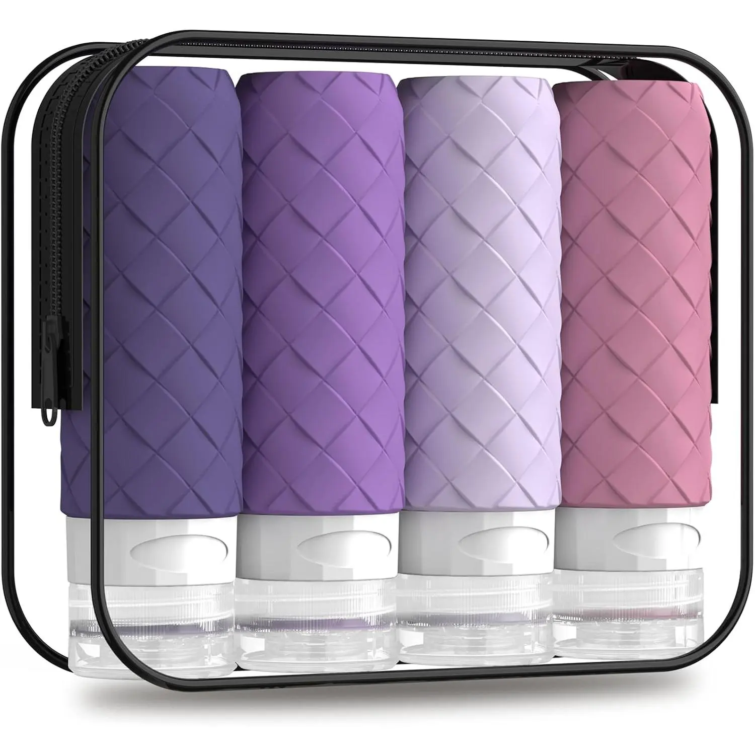 Travel Bottles for Toiletries, TSA-Approved Travel Size Container | Woven    Leak Proof Refillable Liqus Shampoo And Conditioner Essentials Toiletry Bottles()
