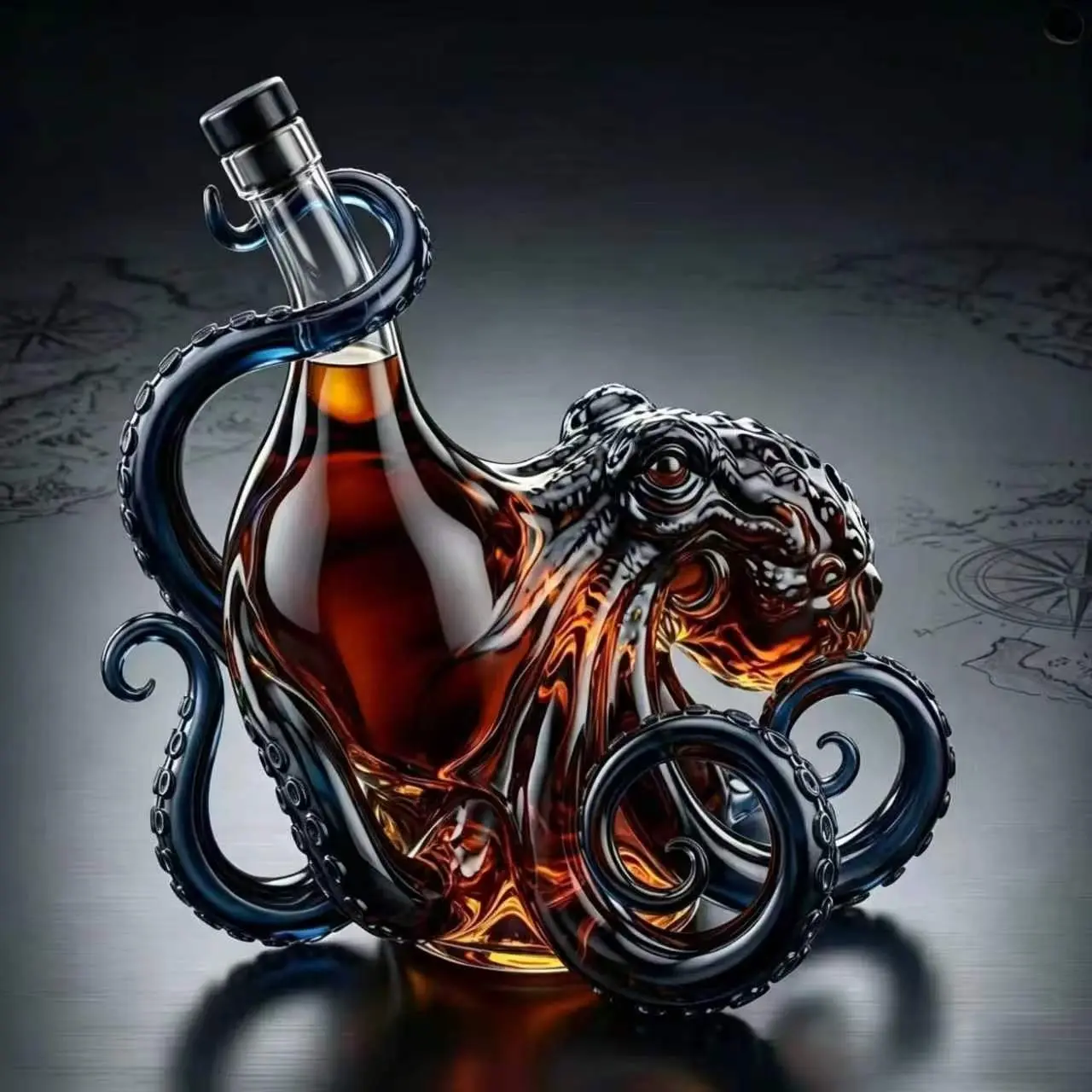 Octopus Kraken Decanter, Unique Design Drinkware, Perfect for Home Bar Decor, Durable Material, Ideal Gift Choice, Glass