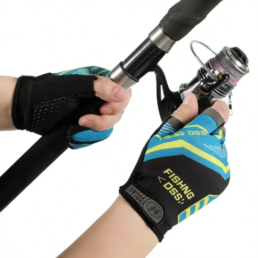 Fishing Gloves Three-Finger Design, Lure Fishing, Sea Fishing, Outdoor Sports, Men's Writing Gloves, Breathable, Anti-Slip, Quick Shipping