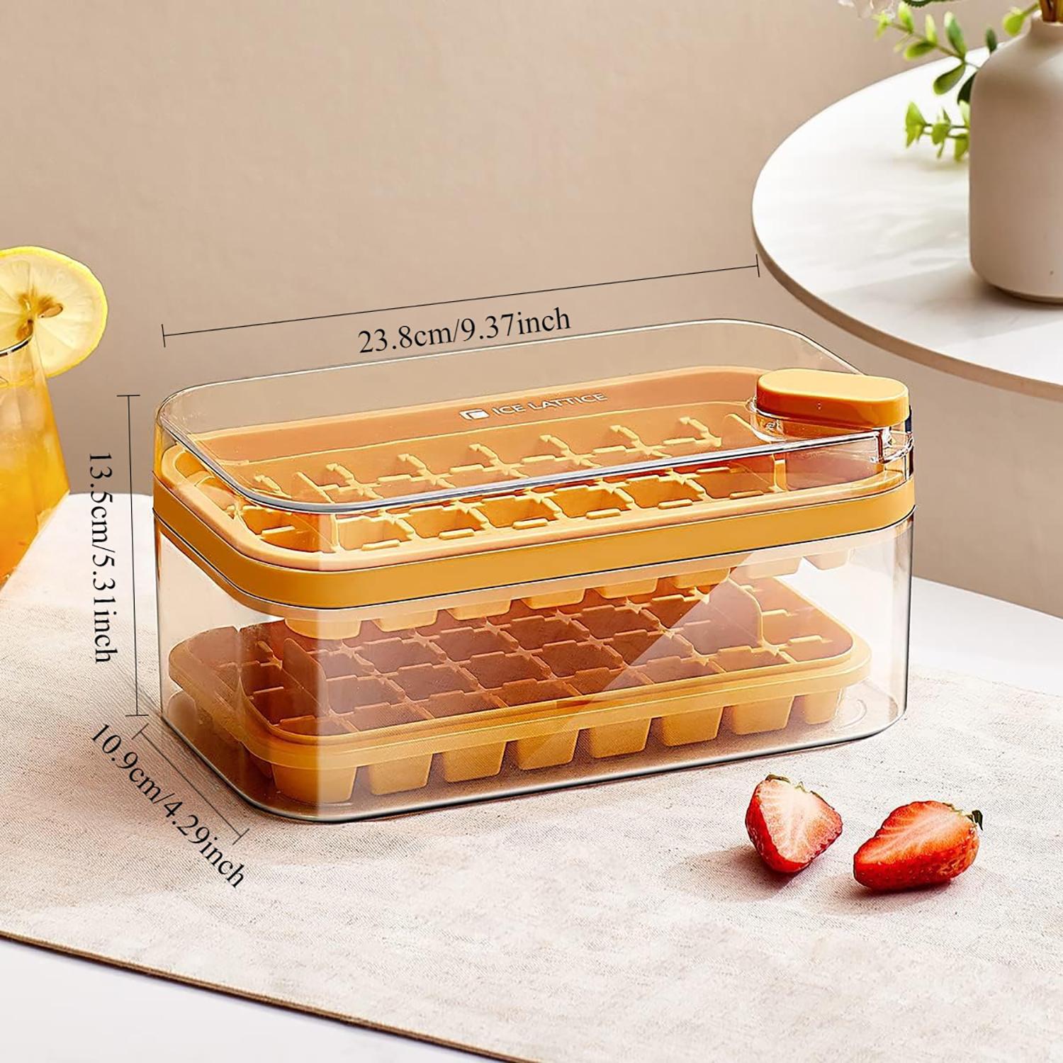 Household double-layer ice cube tray, ice cube mold, easy to demold, large-capacity ice cube storage box, Ice Molds