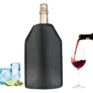 Wine Cooler Sleeve, Wine Bottle Gel Cooler Sleeve Freezer Chiller, Long Lasting Keep Wine Cool and Chill Sleeve for Prosecco Champagne Beer Wine Bottles(1PCS black)