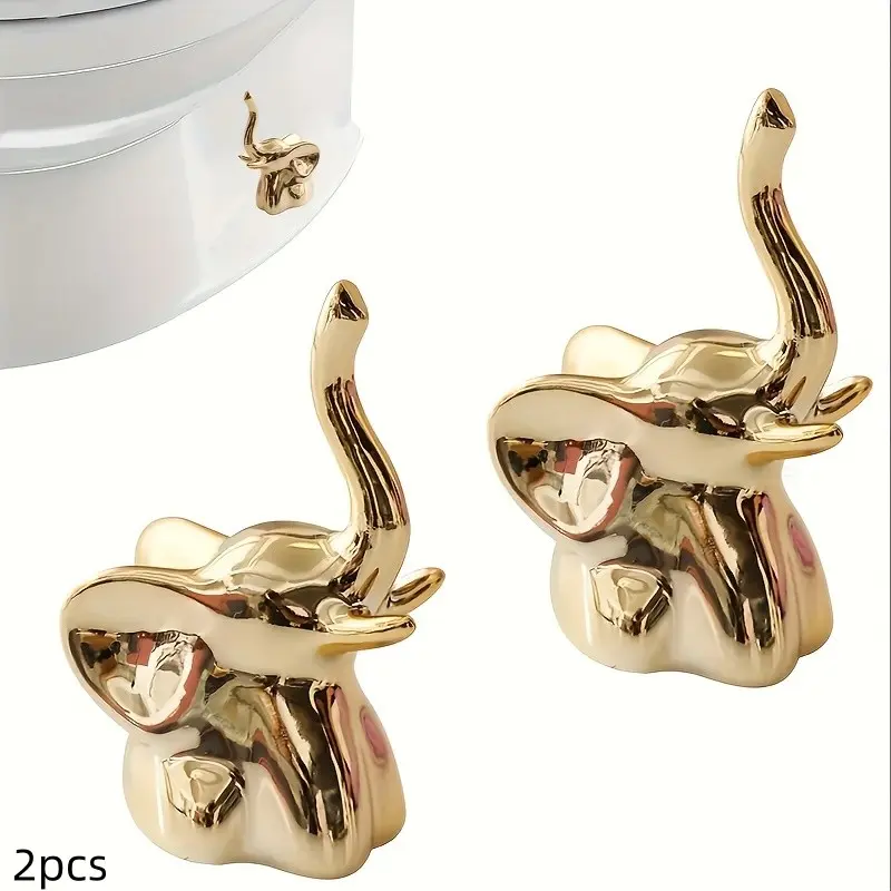 Cute Elephant Toilet Screw Covers, Decorative Bathroom Caps, Bathroom Decoration Accessories, Easy Install, Scratch-Resistant, Rust-Proof, Animal Shape, Perfect Gift, Bathroom Accessory