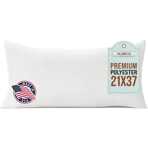 Premium Polyester Throw Pillow Insert 21x37 Ultra Soft Large Rectangle Throw Pillow Couch Sham Lumbar Back Sofa Machine Washable Decorative Accent Soft Pillow