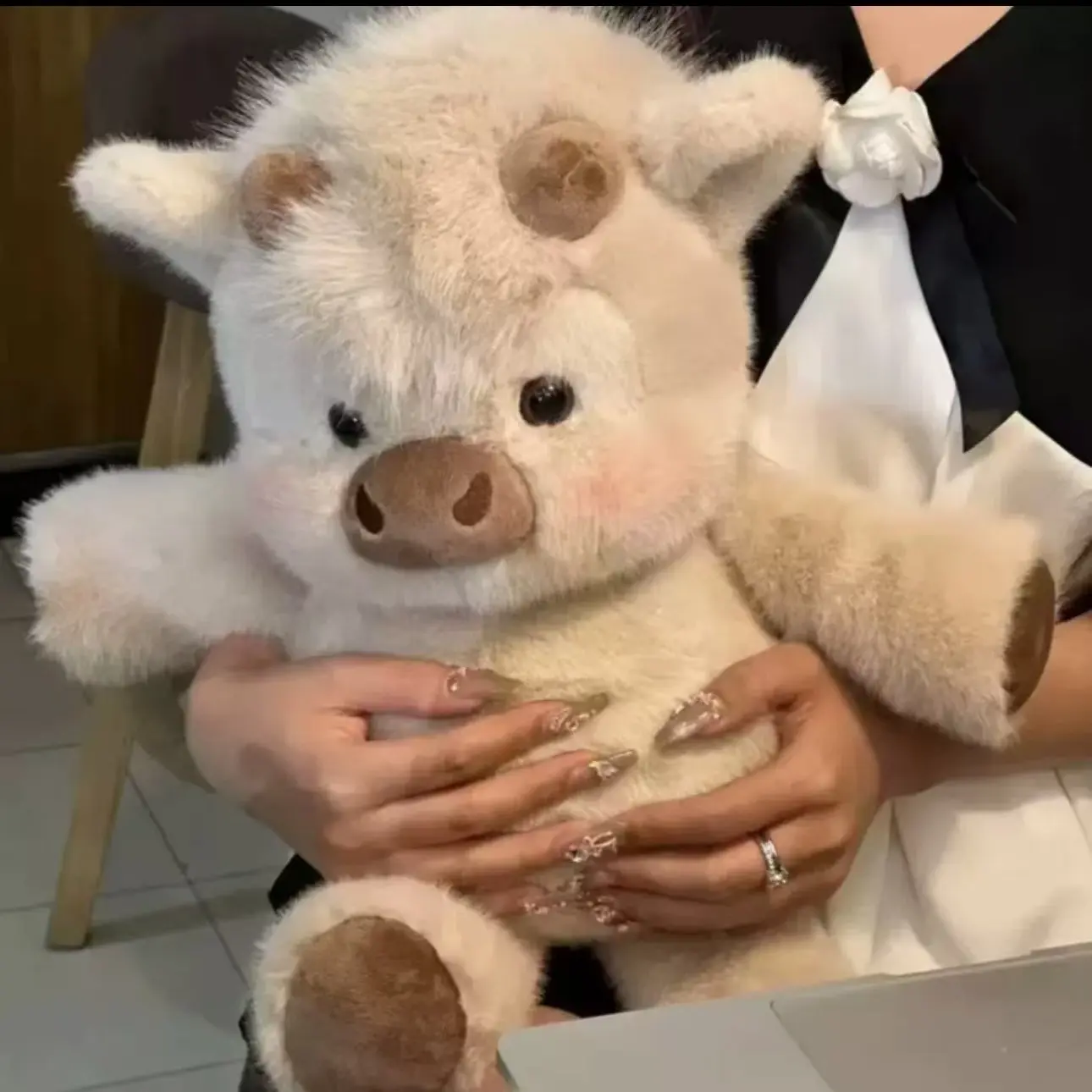Cute Highland Cow Plush Toy, Soft Fluffy Stuffed Animal Doll, Kawaii Pillow, Cuddly Doll Gift, Perfect Gift for Bull Lovers, Panda Plush Toy