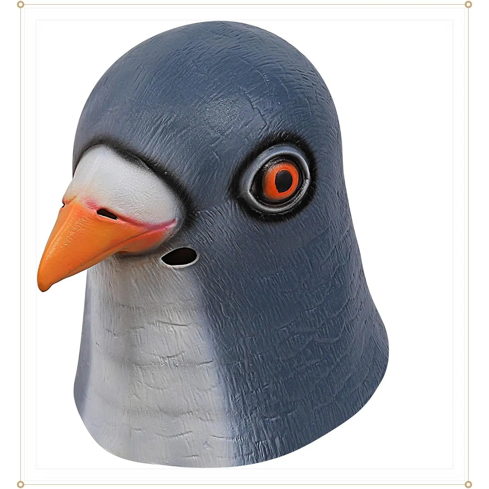 Pigeon Mask Latex Full Head Bird Mask for Halloween Costume Party Cosplay (Grey Blue)Gift
