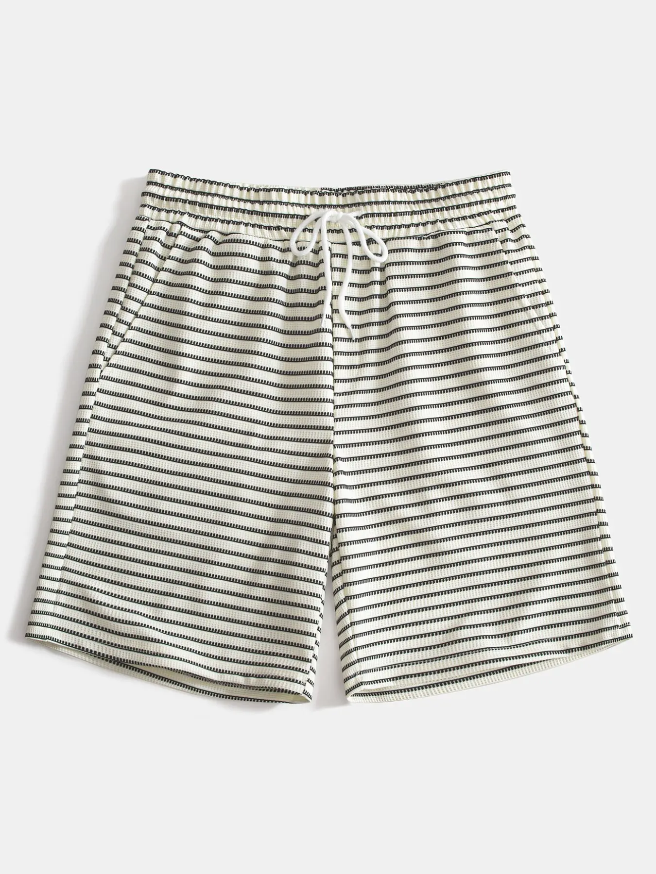 Men’s Striped Shorts, Casual Summer Drawstring Elastic Waist, Lightweight Breathable Lounge Shorts with Pockets, Beach Vacation Workout Running Shorts