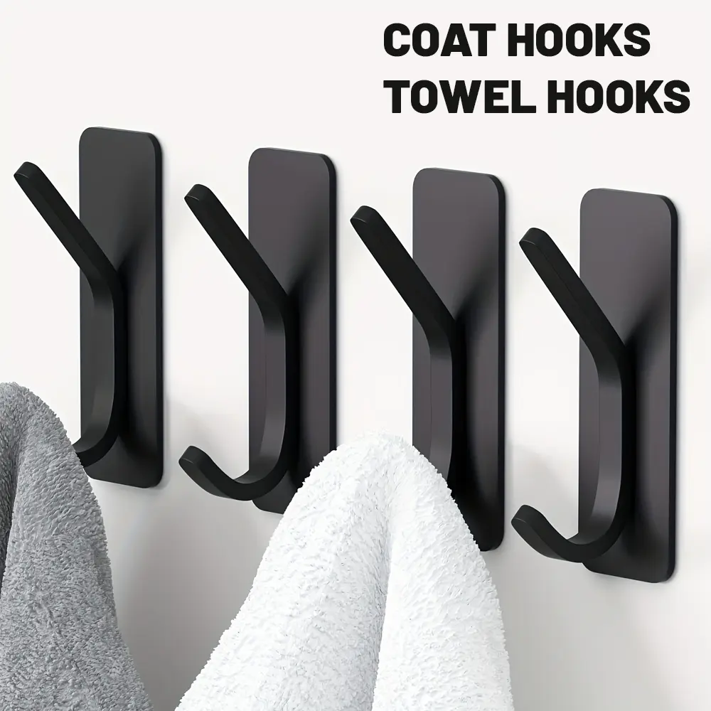 Household towel hooks and coat hooks, two pieces per box, made of premium aluminum, waterproof, rust-proof and durable. Suitable for various scenarios, an essential household item Modern Towel Hooks