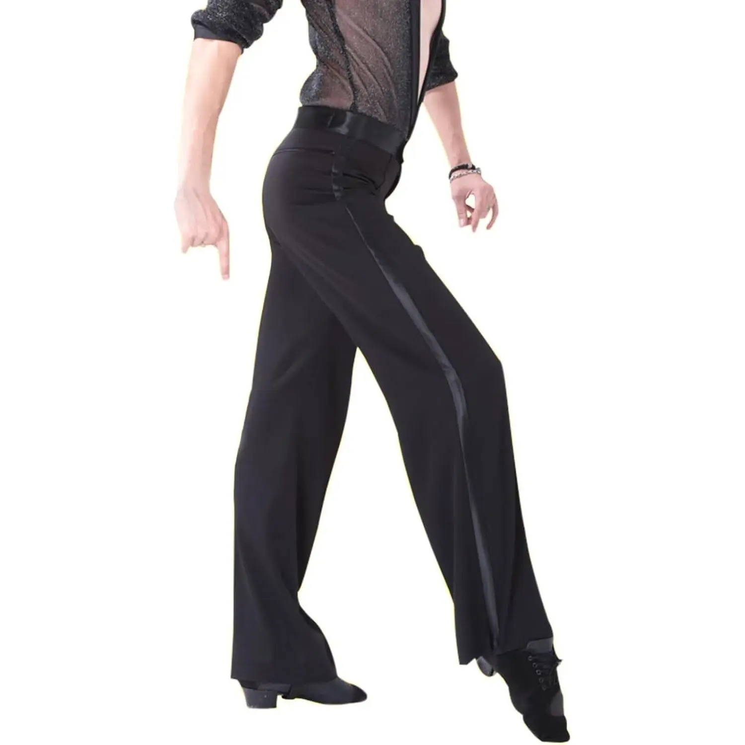 Men's Latin Dance Pants Modern Square Dance Trousers for Jazz Rumba Tango