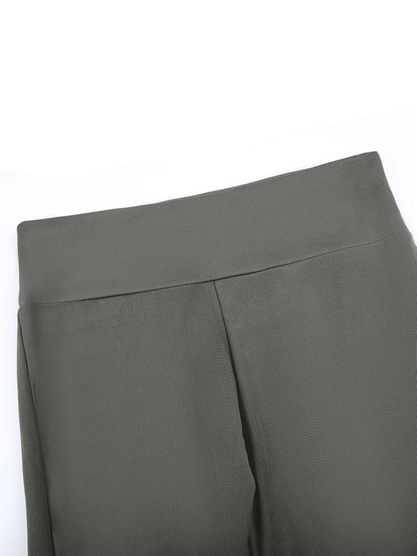 Women's High-Waisted Sporty Yoga Flare Pants, Tight-Fitting All-Season Activewear, Moisture-Wicking Breathable Fabric, Side Pockets & Button Design, Black Pants, Activewear Bottoms