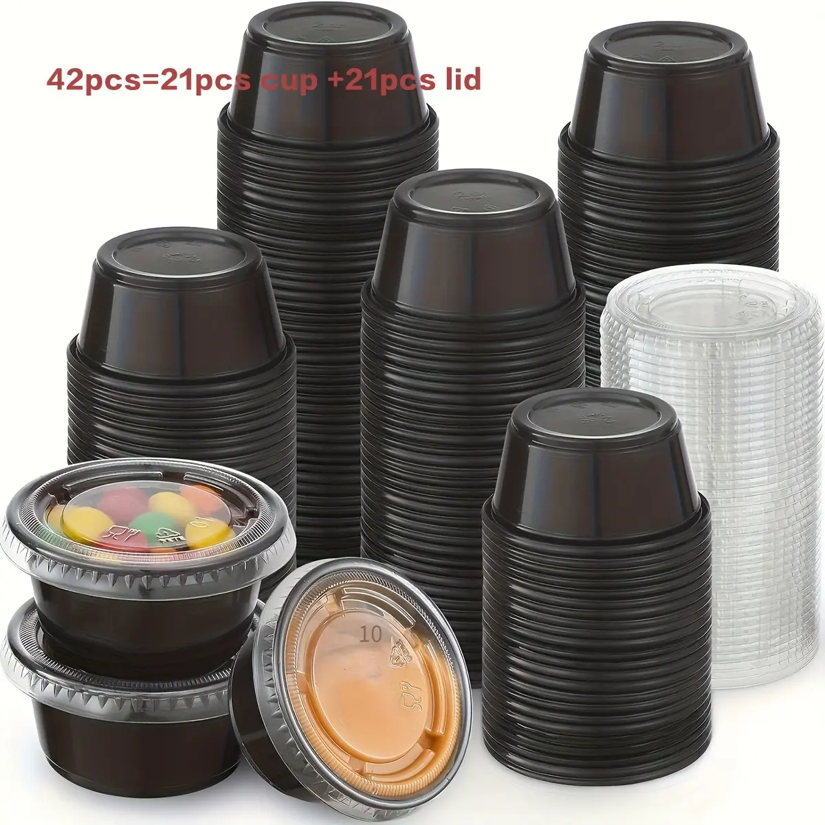 42-Piece Stackable Sealed Dip Containers Set, Disposable Bento Boxes, Ideal for Takeout, Meal Prep, Microwave, Refrigerator