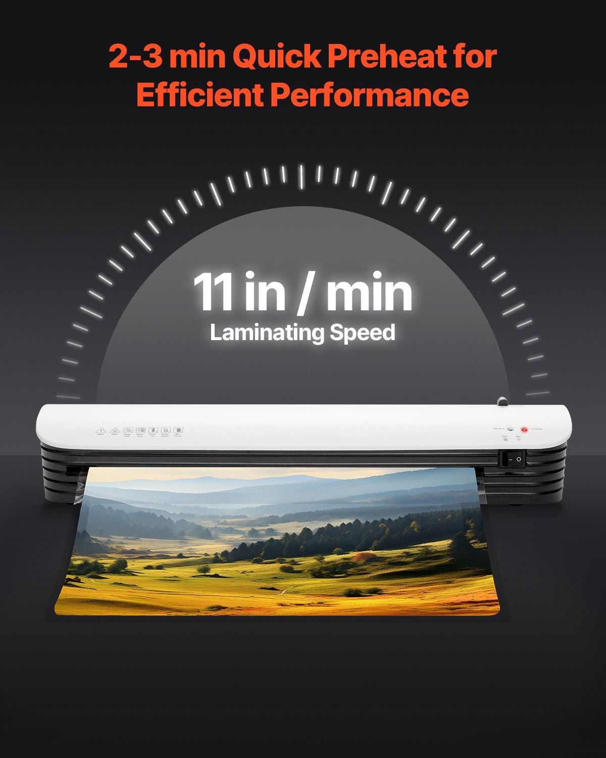 【FathersDayGift】 VEVOR Laminator Machine, Thermal Laminator for Max A3 Paper Size, 2-3 min Quick Warm Portable Laminator, 3-5 mil Thickness, Ideal for Home, Office, Business, or School Supplies, White + Black