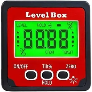 Digital Inclinometer,  Angle Finder Gauge with Relative Absolute Angle Slope Measurement, Inclinometer Angle Cube with LCD screen for Carpentry,Construction(Red)