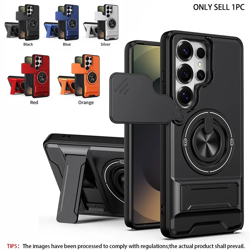 TPU+PC Armored Case 360 Rotating Ring Phone Case, Suitable for Samsung A73 A72 A71 A56 A55 A54 A53 A52 A51A37 A36 A35 A34 A33 A34 A26 A25 High end Design, Practical Bracket Case, with Camera Protector, Neutral, Military Grade