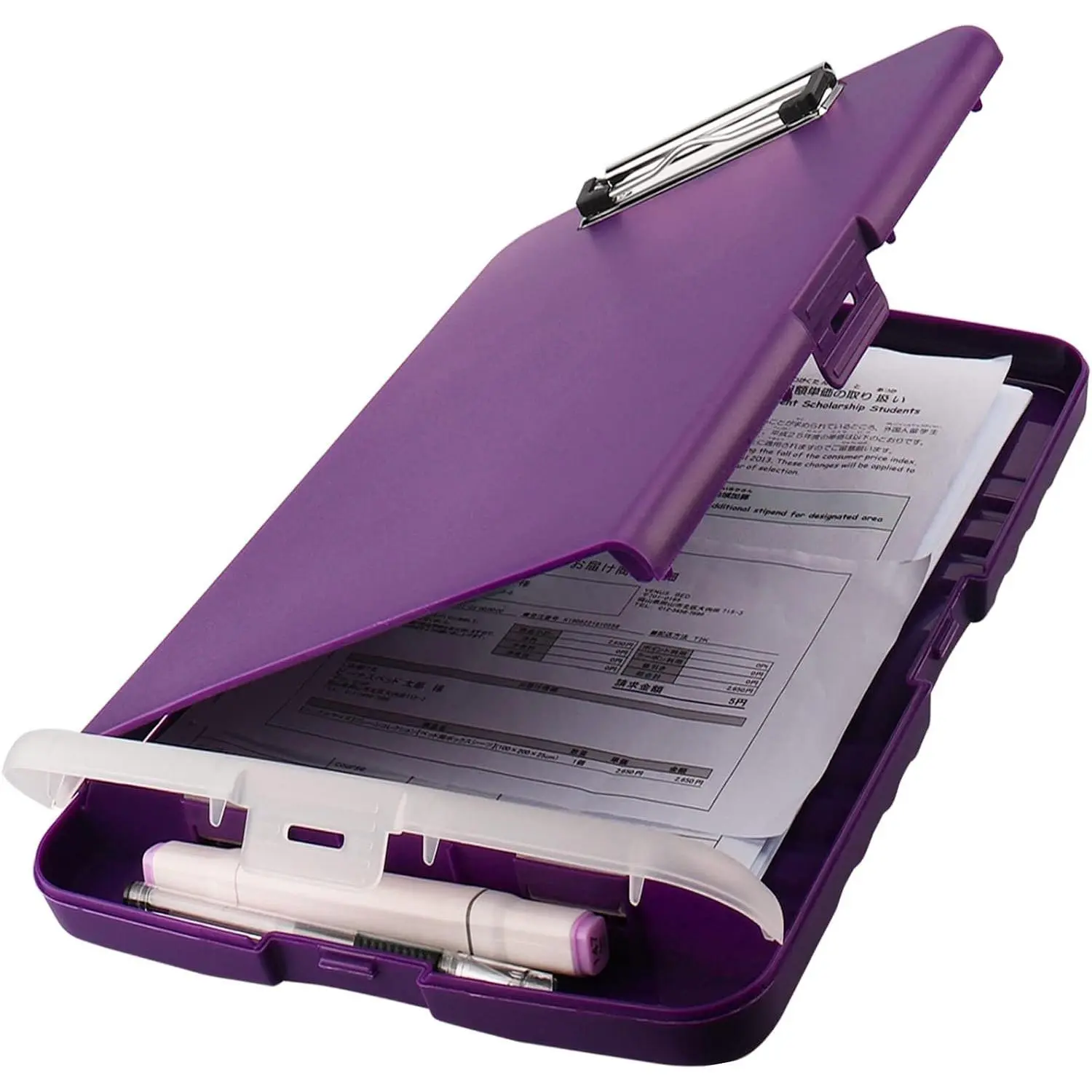 Clip Boards 8.5x11 with Storage  Clipboard with Storage Clipboard Folder Foldable File Plastic Folio Case for Teacher,,,Offices ()
