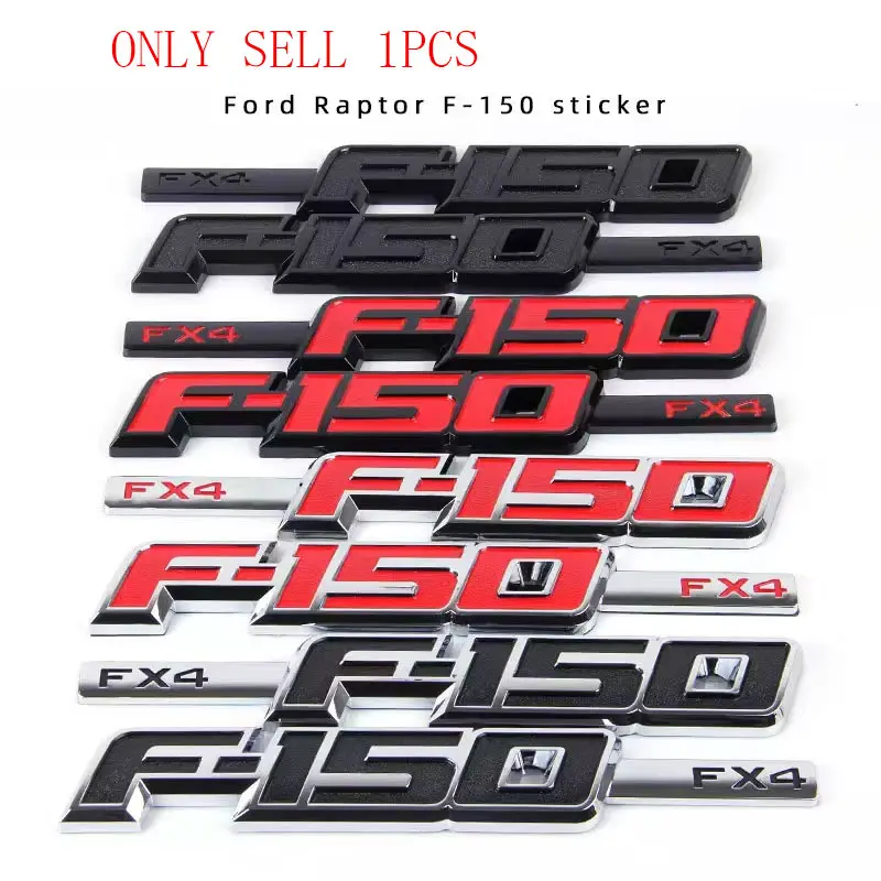 1pair F150 FX4 badge emblem for Raptor F150 FX4 pickup Retrofit body sticker fender side sign sticker door tail  letter logo sticker accessories