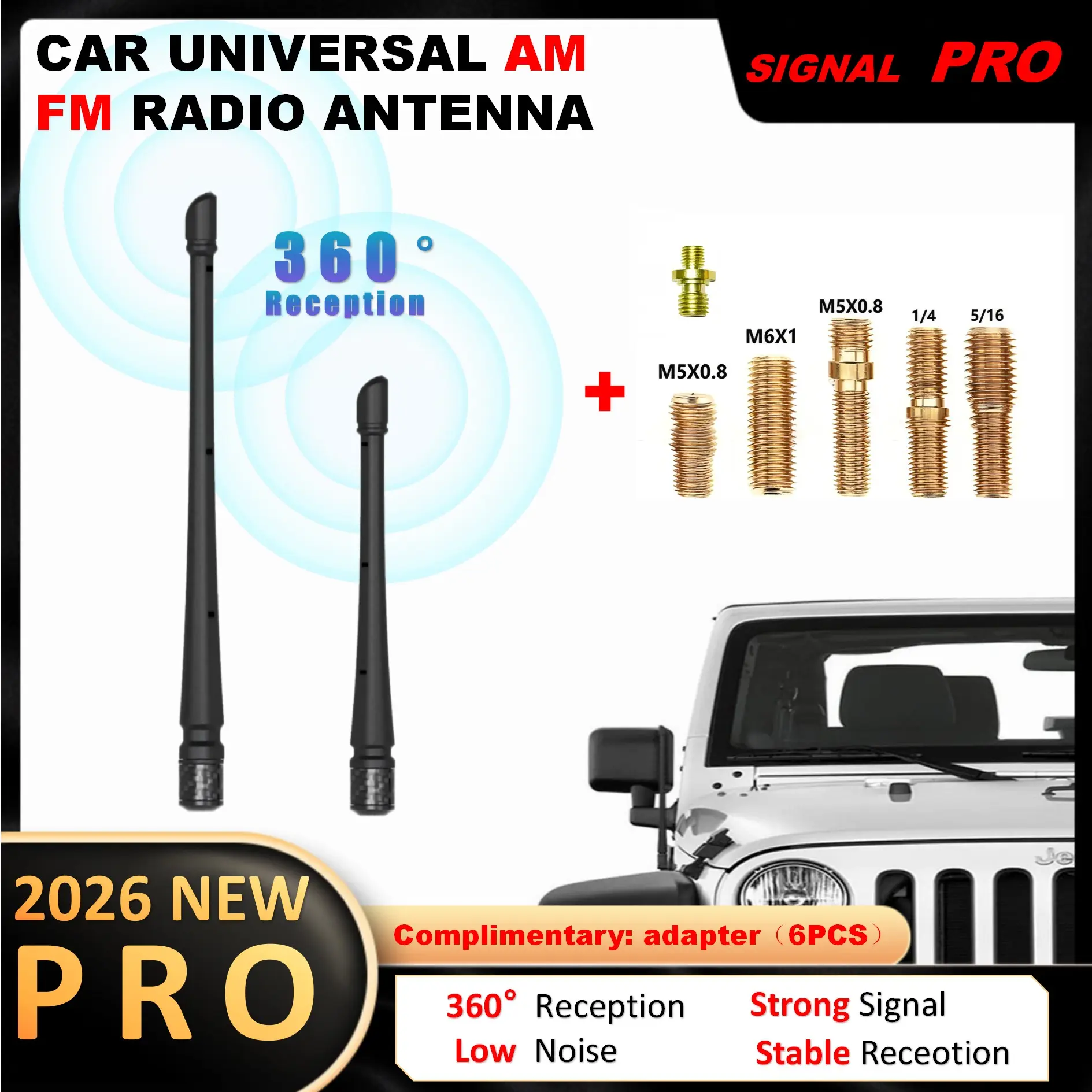7.8/12.9inch Car Fm Radio Am Antenna, Rubber Material, 360 Signal Reception, Reduced Noise, Optimized Signals, Universal Compatibility, Compatible with Ford, Toyota, Honda, Nissan, Dodge, Chevrolet, Jeep, Gmc, Trucks, Motorcycles