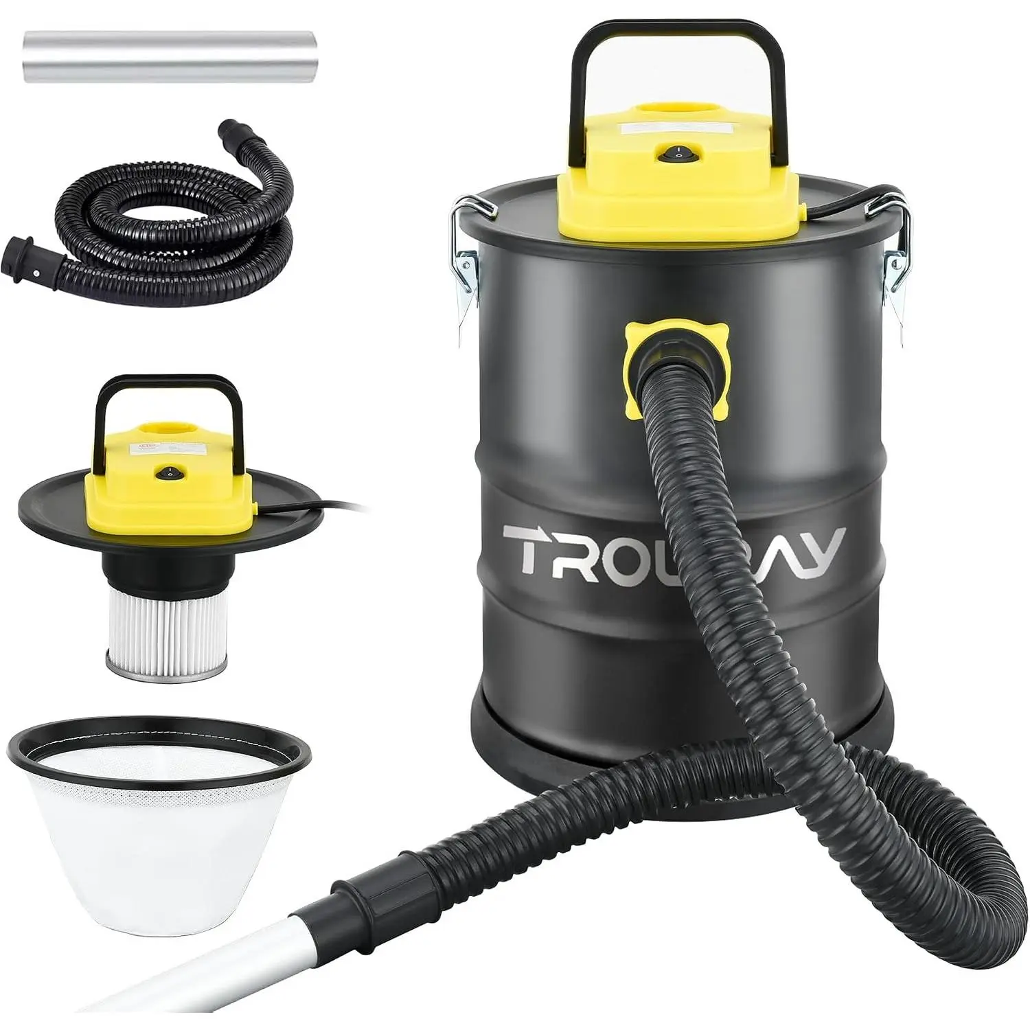 2.6 Gallon 800W Heat Resistant Lightweight Ash Vacuum Cleaner with Powerful Suction Blowout for Fireplaces Pellet Roasters Woodstoves