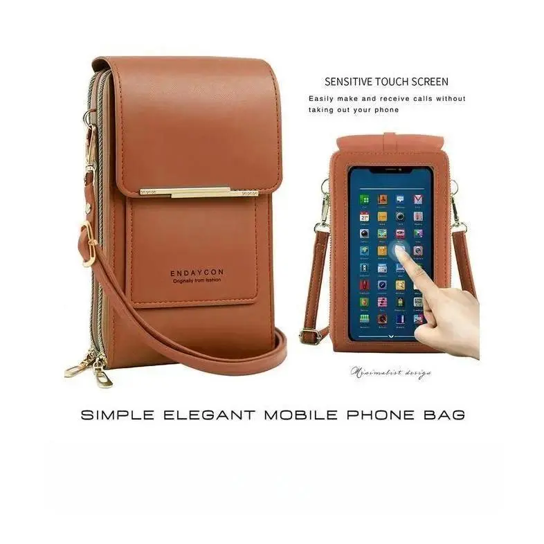 Minimalist Adjustable Casual Crossbody Fashion Bag - Chic Bold Shades Touchscreen Phone Wallet Purse for Daily Shopping, Gym Use
