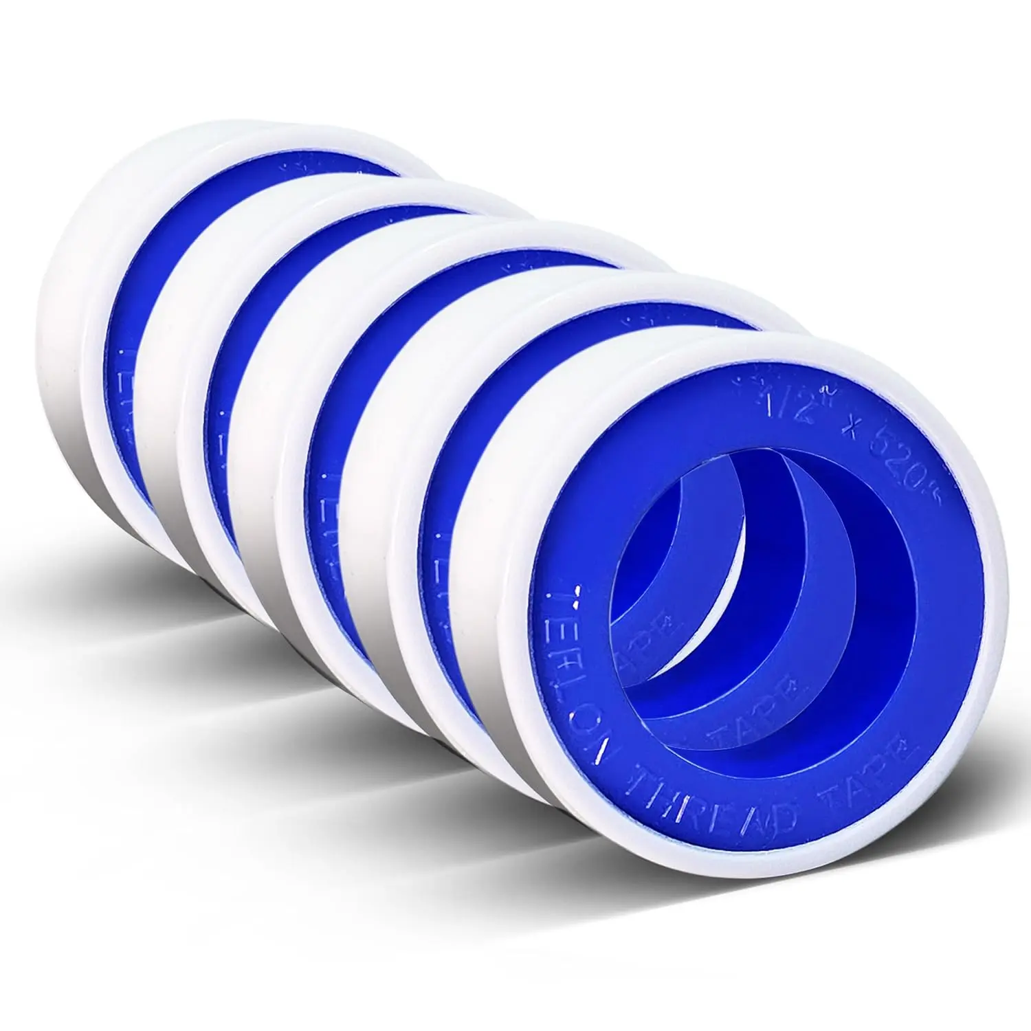 5 Rolls 1/2 Inch(W) X 520 Inches(L) Teflon Tape PTFE Thread Sealant Plumbers Tape for Seal Water Pipe, Shower , Leakage Duct Sealant Tape