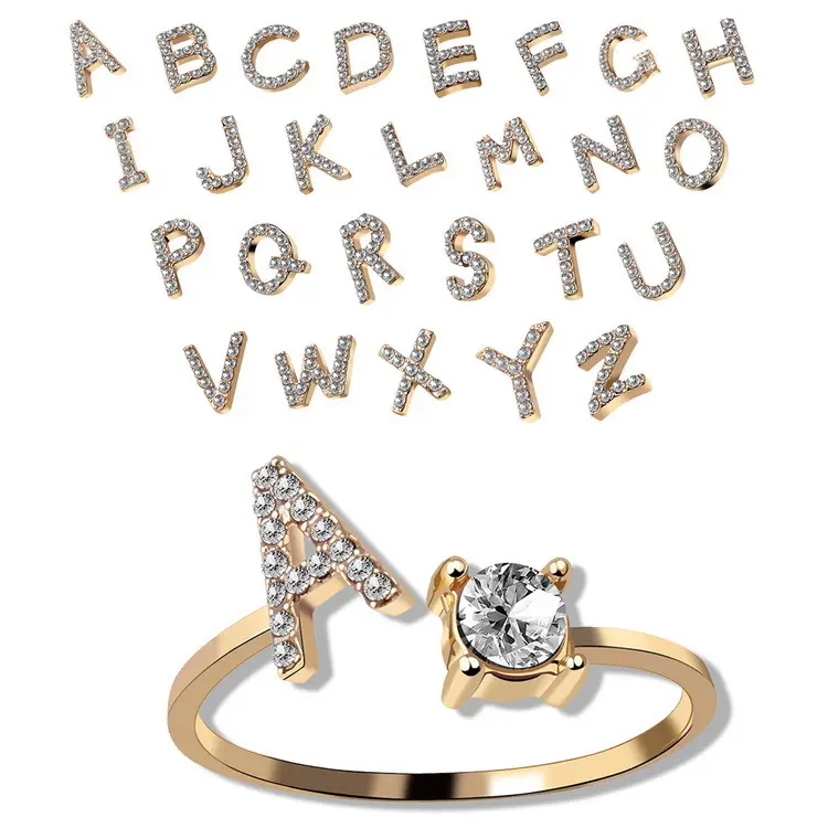 Women's Adjustable 26 Letter Shape Silver Ring - Minimalist Open Ring Form, Dainty Look Sterling Silver Finish Jewelry, Teenage Girls Gifts
