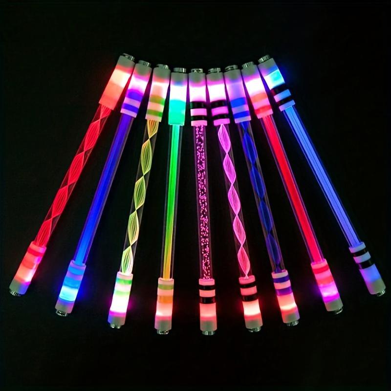 Random Color Glowing LED Spinning Pen, 1/2/3/4 Counts Rolling Stress Relieving Toy, Fidget Gadget, Stress Relief Gadgets, Perfect Pocket-sized Gift for Halloween Thanksgiving (no Writing Function)