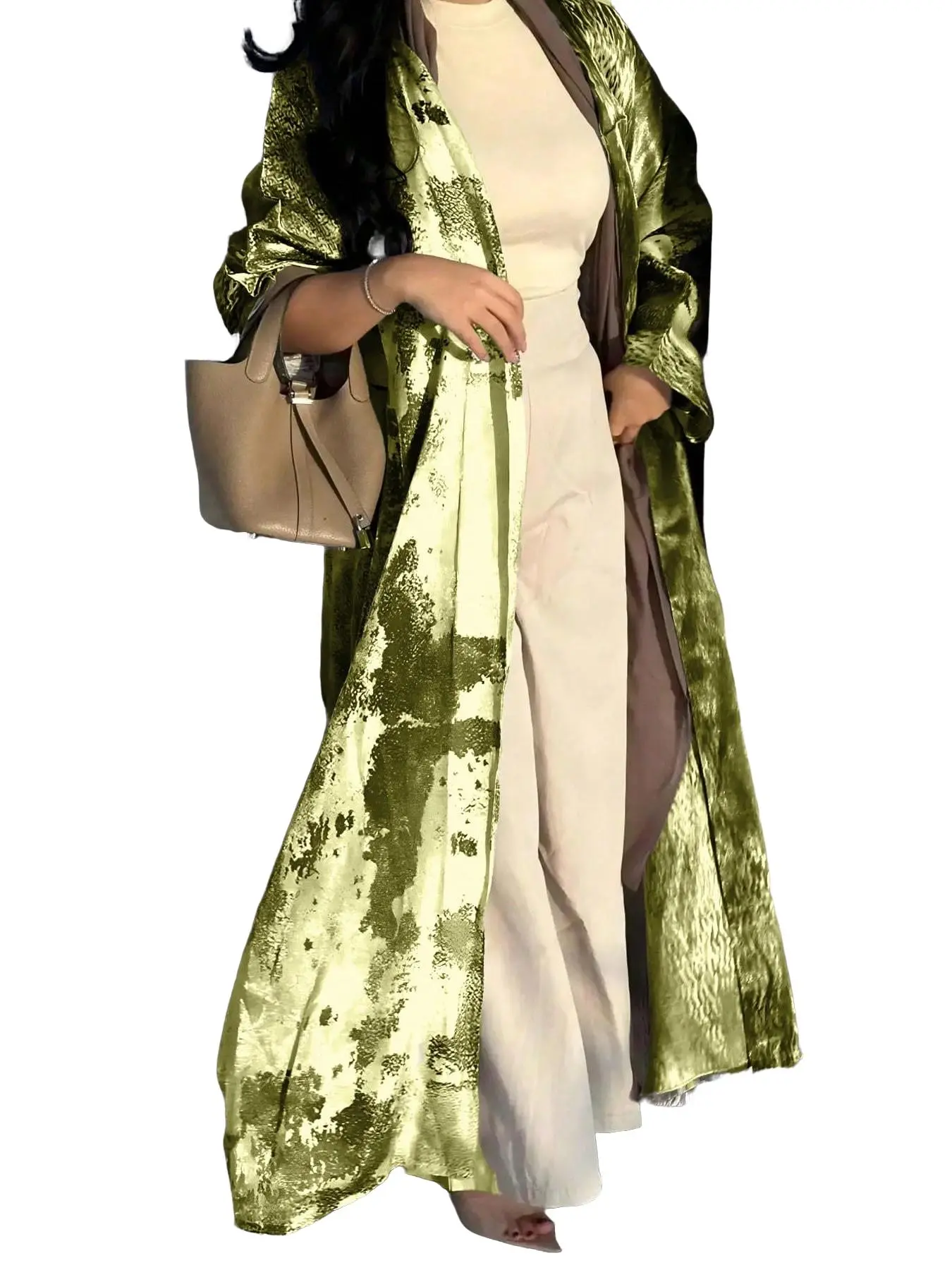 Minimalist Solid Half Zip Muslim Arabic Abaya, Elegant Basic Versatile Design Loose Woven Polyester Maxi Gown, For Muslim Women, Prayer Home Work Travel All Daily Occasions