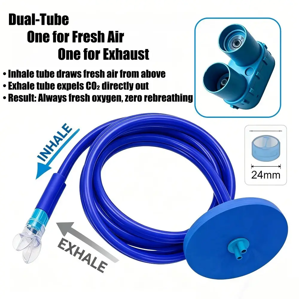Full Dry Snorkel Breathing System, Extended Air Hose Diving Kit for Adults, Ideal for Underwater Swimming and Exploration