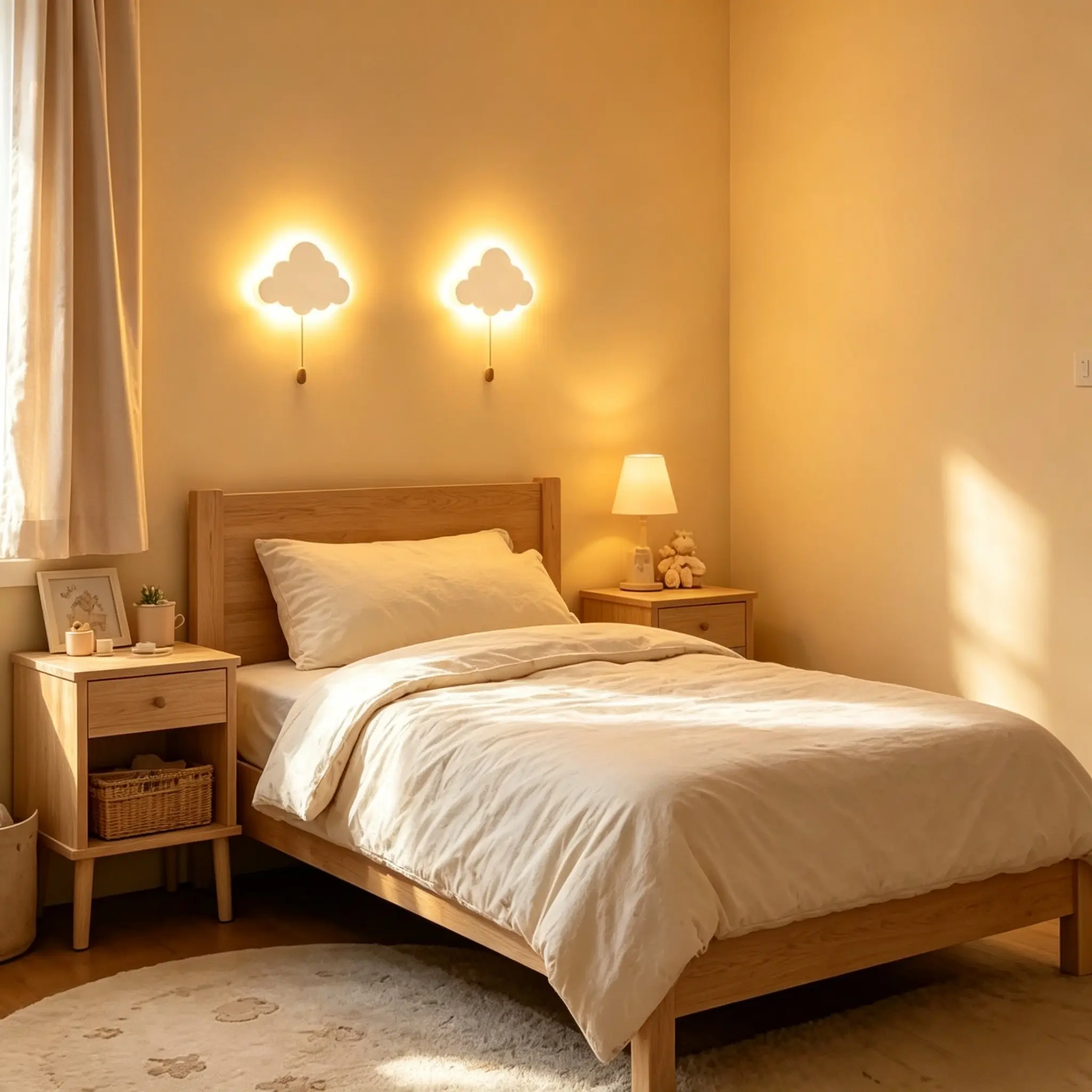 LED Cloud Wall Light, LED Wall Sconces, Battery-Powered Bedroom Lamp, Warm Bedside Wall Light, Home Decor Light, Ideal Gift for Family