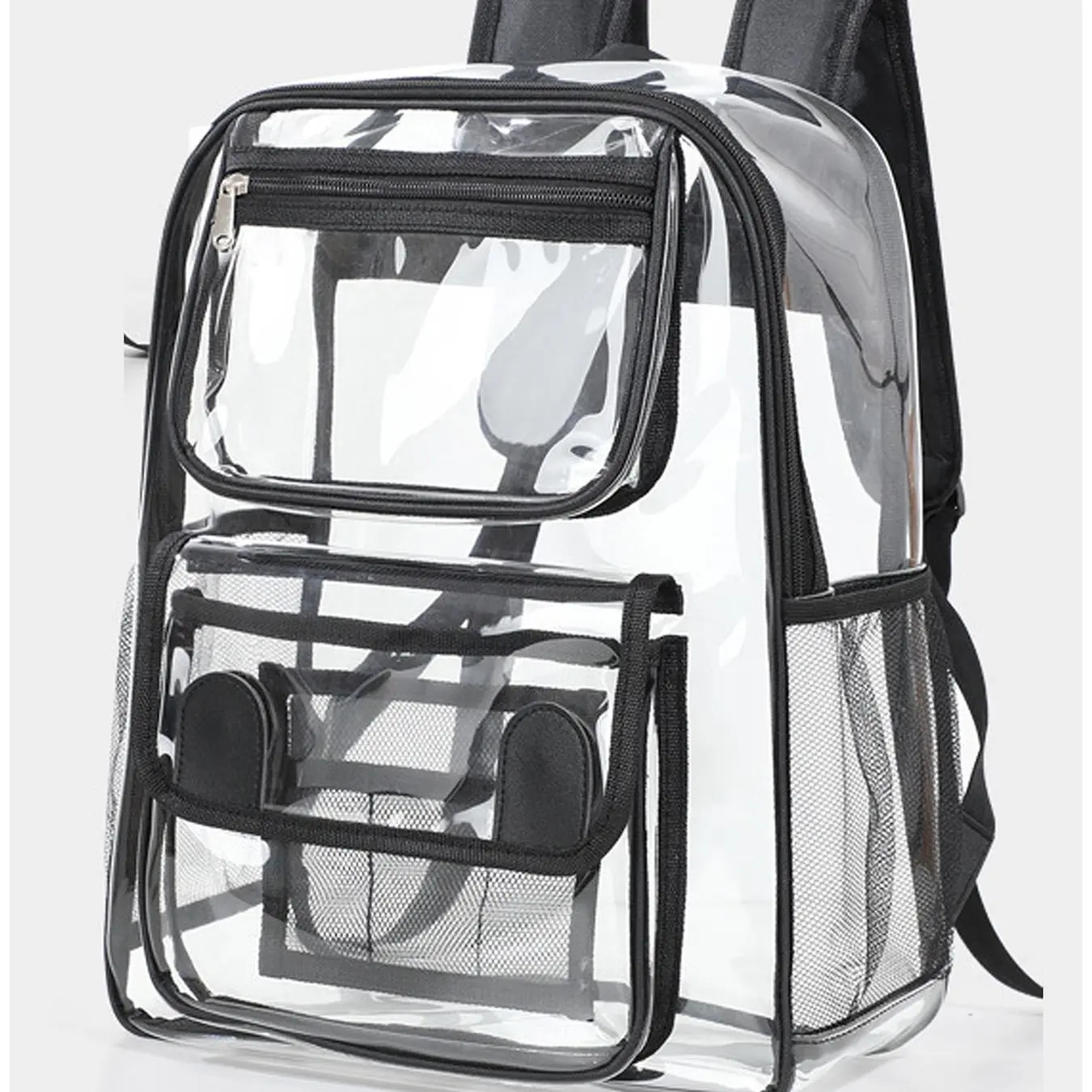 High-Capacity Transparent Backpack, PVC Waterproof Durable Clear Bag, Adjustable Straps, School, Work, Sports, Travel, University