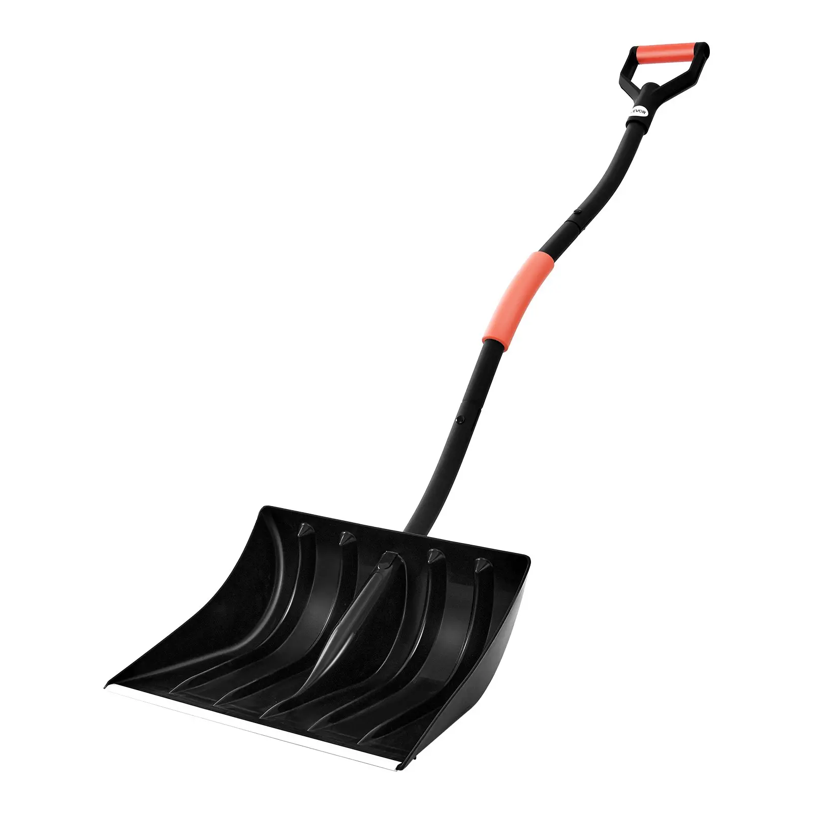 Snow Shovel for Driveway, 17 in Wide Plastic Snow Shovel with D-shaped Handles Aluminum Blade, Large Capacity Snowplow Shovels, Lightweight Snows Removal Tool for Garden Car Camping