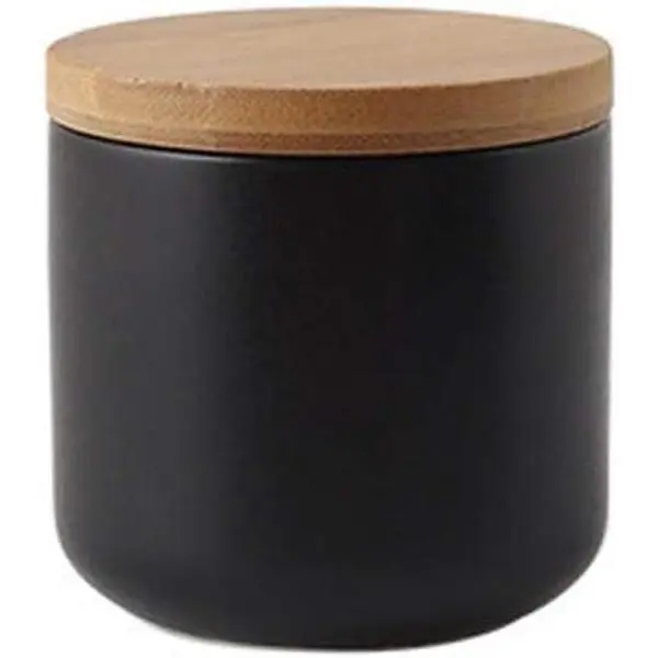 Ceramics  Storage Jar Canister with Airtight Seal  Lid, Simple Style Kitchen Canister for  Storage, Store Coffee, Sugar, , Spices (Black (8.79oz/260ml))