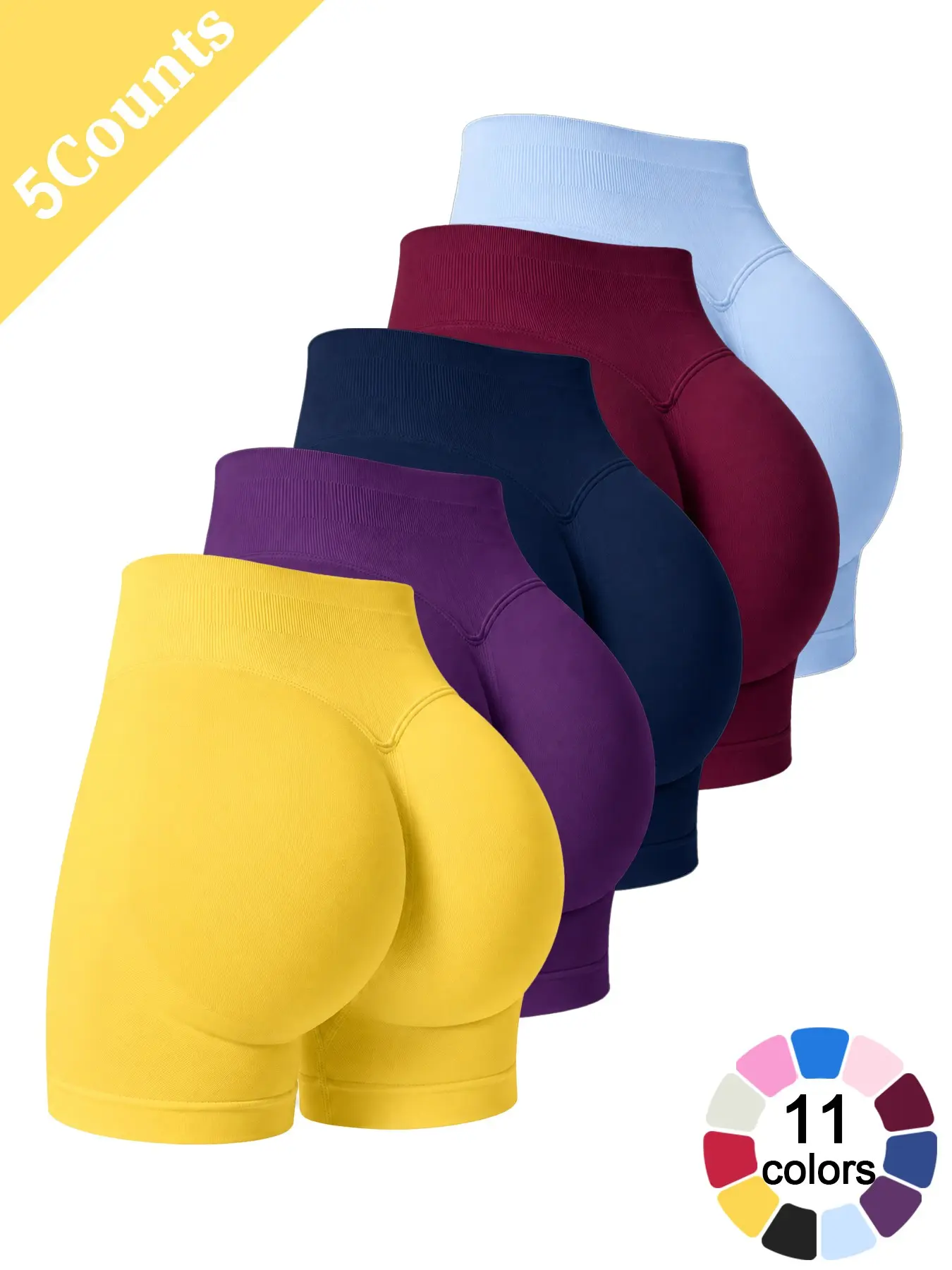Women’s 5 Pack Seamless Biker Shorts, High Waist Soft Stretch Workout Shorts, Cooling Breathable Athletic Shorts, Butt Lifting Yoga Shorts for Running Cycling Daily Casual Summer Fitness Activewear