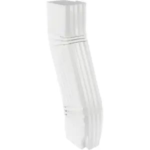 2" x 3" White Aluminum S-Shape Gutter Downspout Elbow, Style B Offset, 3 Pack Zig Zag Elbows