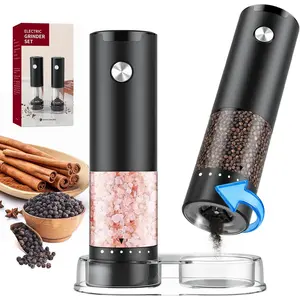 Salt and Pepper Grinder Set, Automatic Battery Salt and Pepper Shakers,6 Adjustable Coarseness with 100ml Upgraded Larger Capacity Pepper Mill Shakers for Kitchen, Dining and Gifts