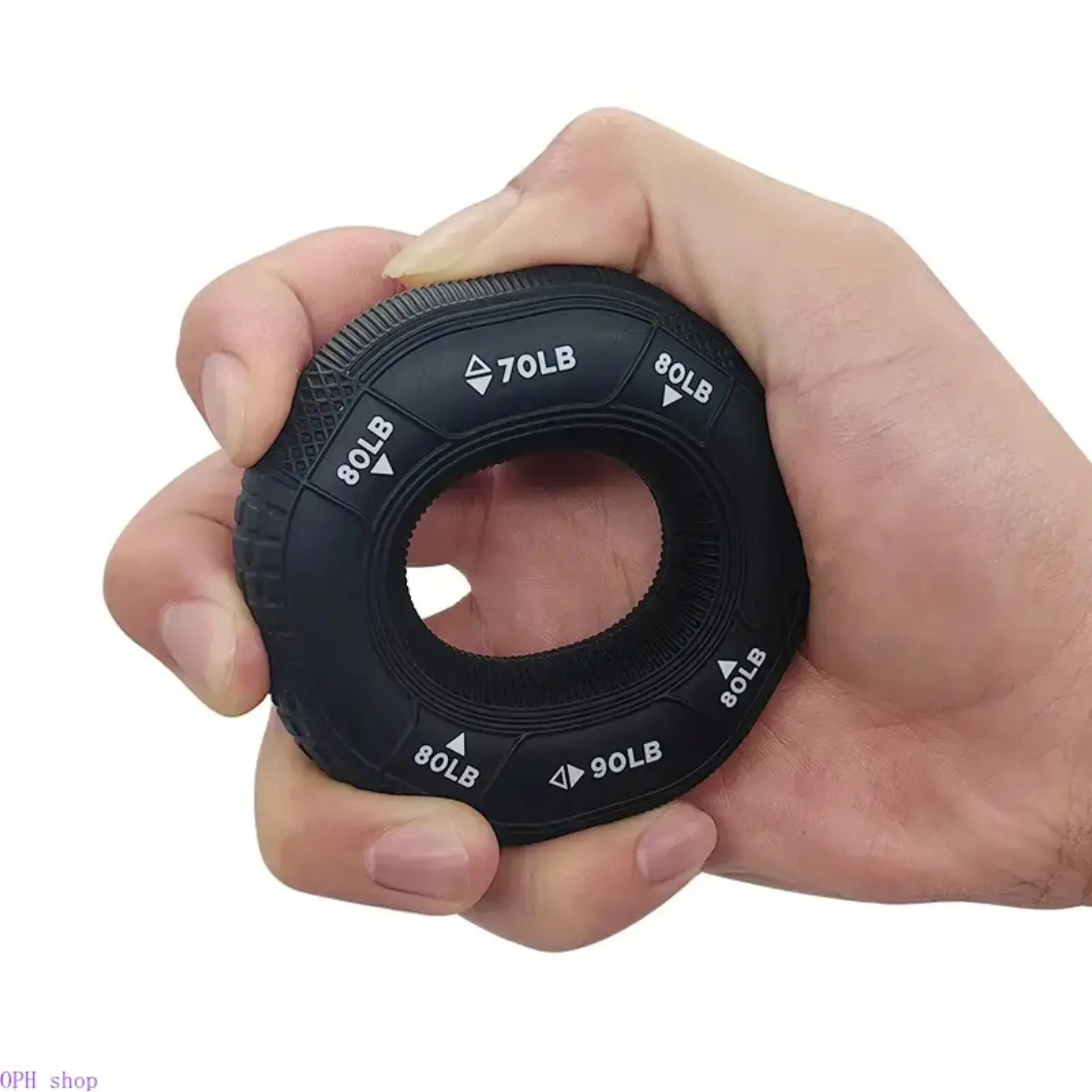 Adjustable Silicone Ring Hand Grip Strengthener - 20-90LB Resistance Trainer, Portable Finger Forearm Exerciser for Wrist Discomfort Relief, Strength Training at Gym & Home, Elderly, Build Strength