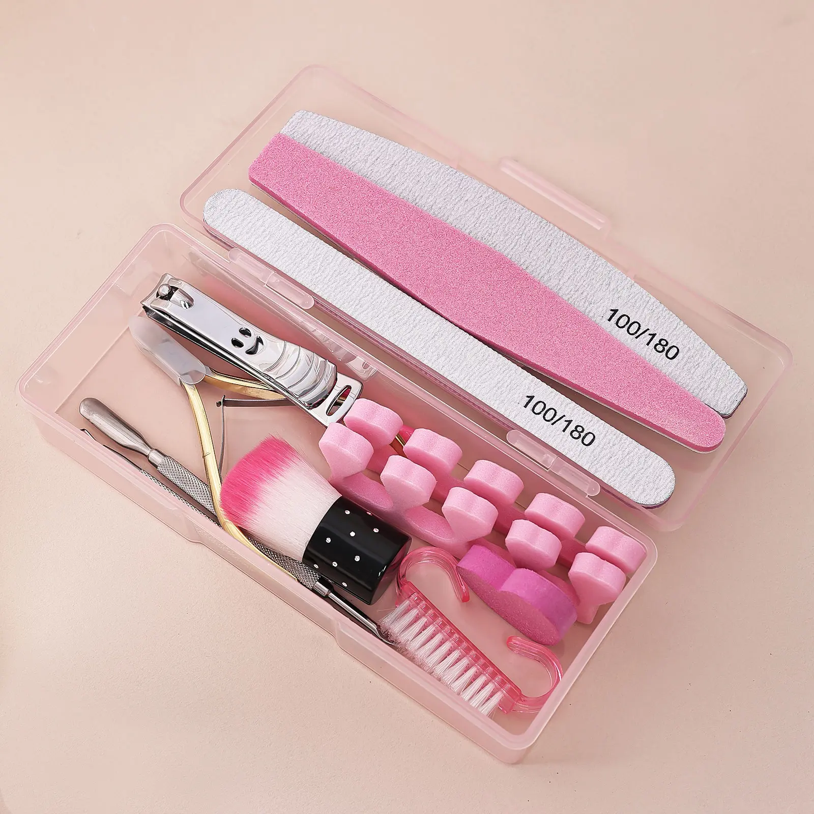 Nail Art 11pcs Set Kit, Professional Manicure Tools with Clippers, Files, Cuticle Pusher, Toe Separators, Dust Brush for DIY Nail Art