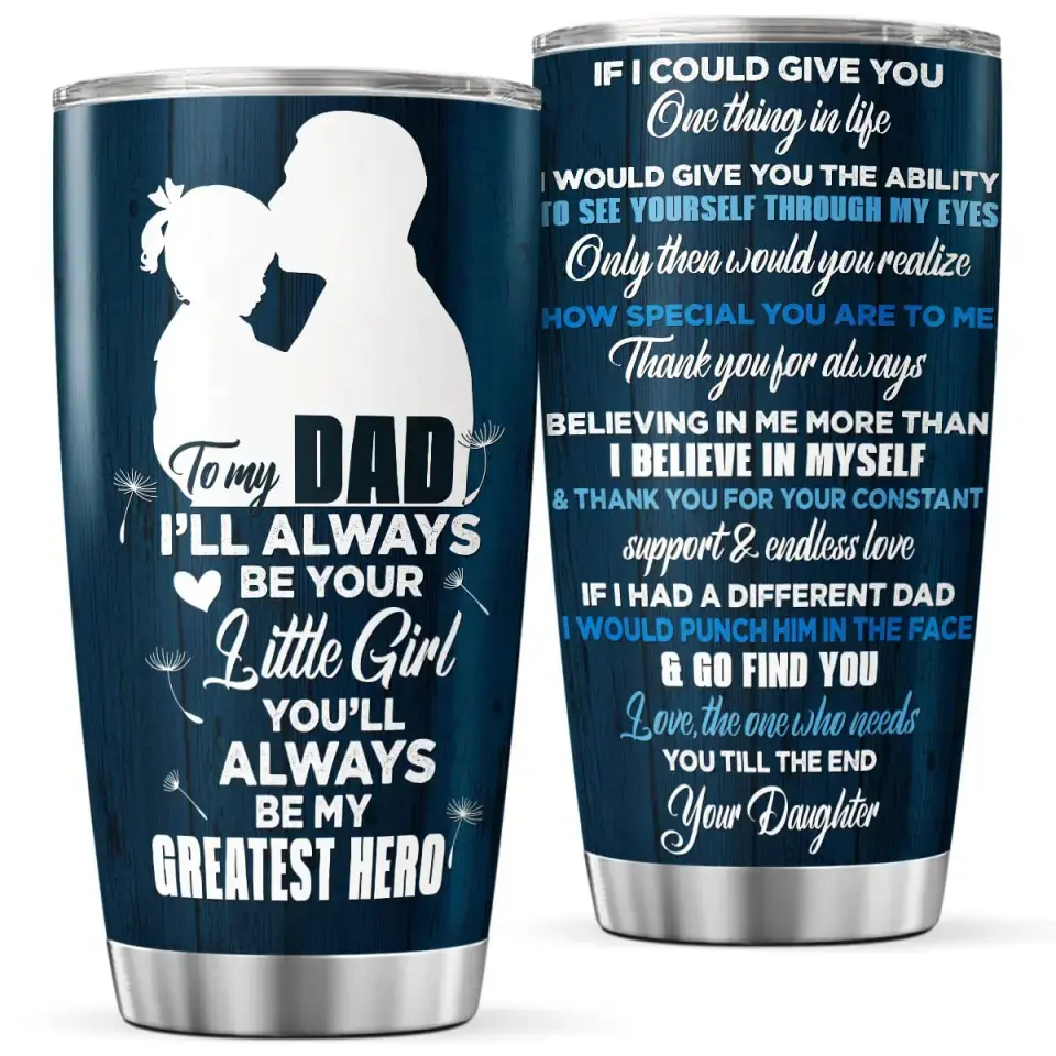 20oz Stainless Vacuum Flask - Portable Travel Tumbler Vacuum Flask with Anti-Scalding Lid, "To My Dad Greatest Hero" Quote, Meaningful Father's Day Gift for Papa, Kitchenware Drinkware for Home