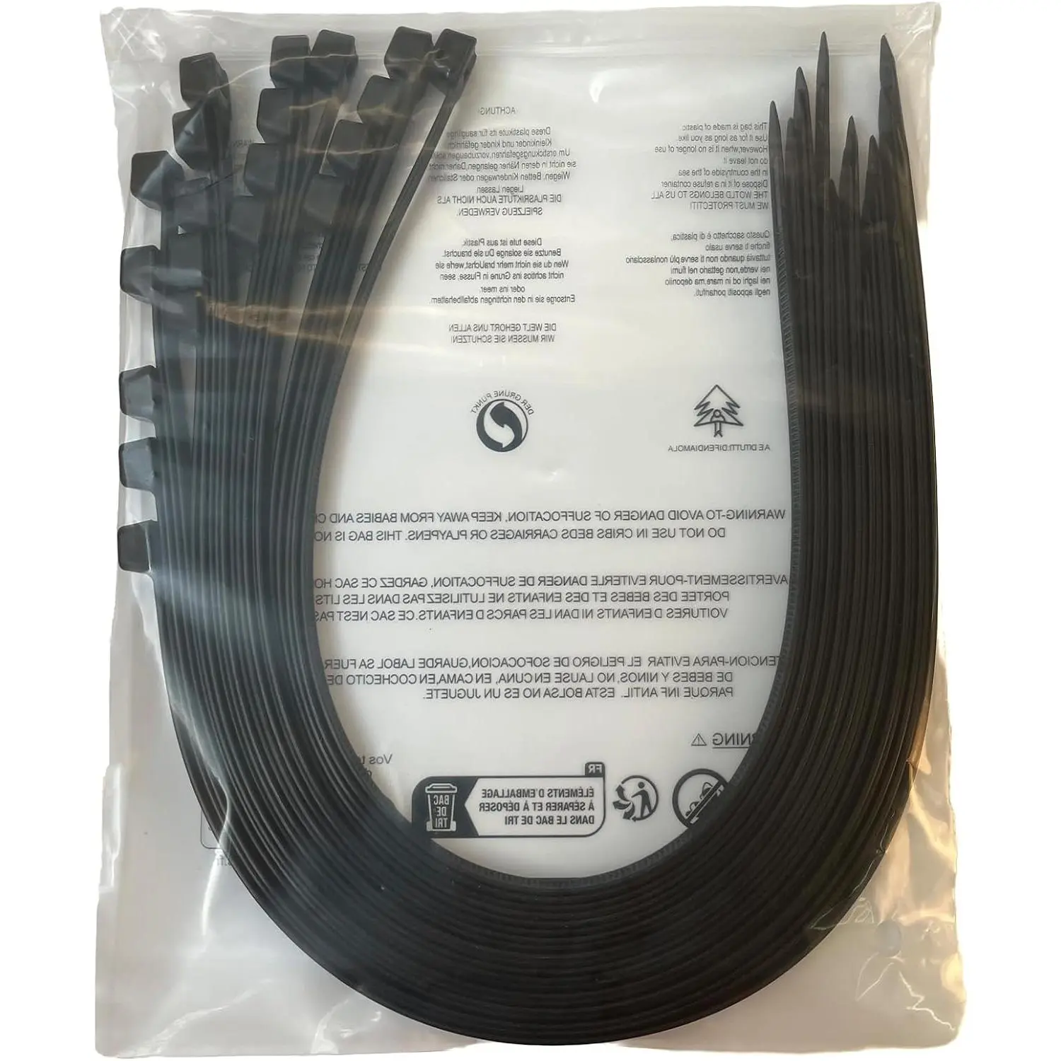 36 Inch Extra Long Zip Ties Heavy Duty For Outdoor Use,175 Pounds Tensile Strength,,12 Pieces,Black