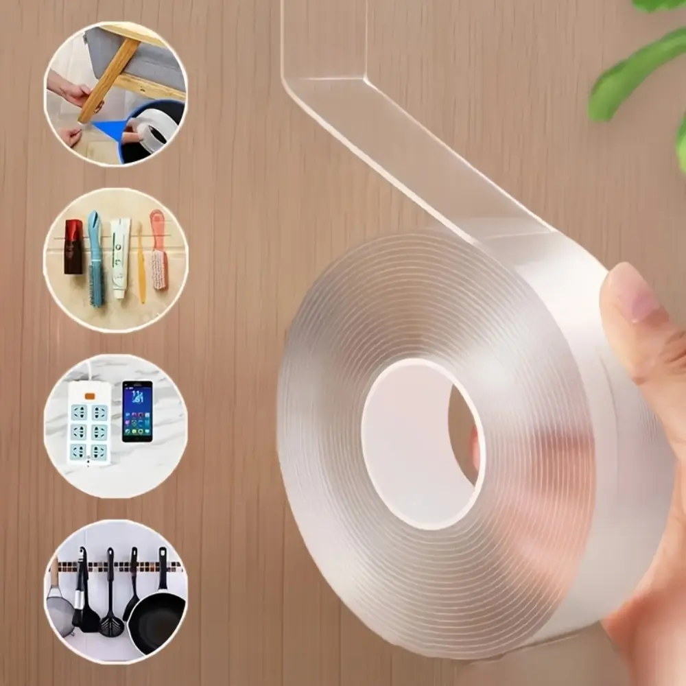 Reusable Dual-Sided Nano Tape, Invisible Strong Adhesive, Washable Multi-Use Home Organization, Kitchen Bathroom, Christmas Decor, Halloween Props