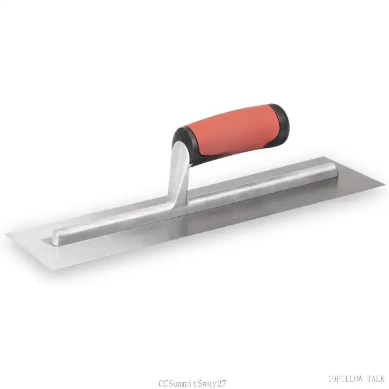 QLT Construction Tool Concrete Finishing Trowel, 14x4 Inch Carbon Steel Blade, Soft Grip Handle, CCSummitSway2719PILLOW TALK