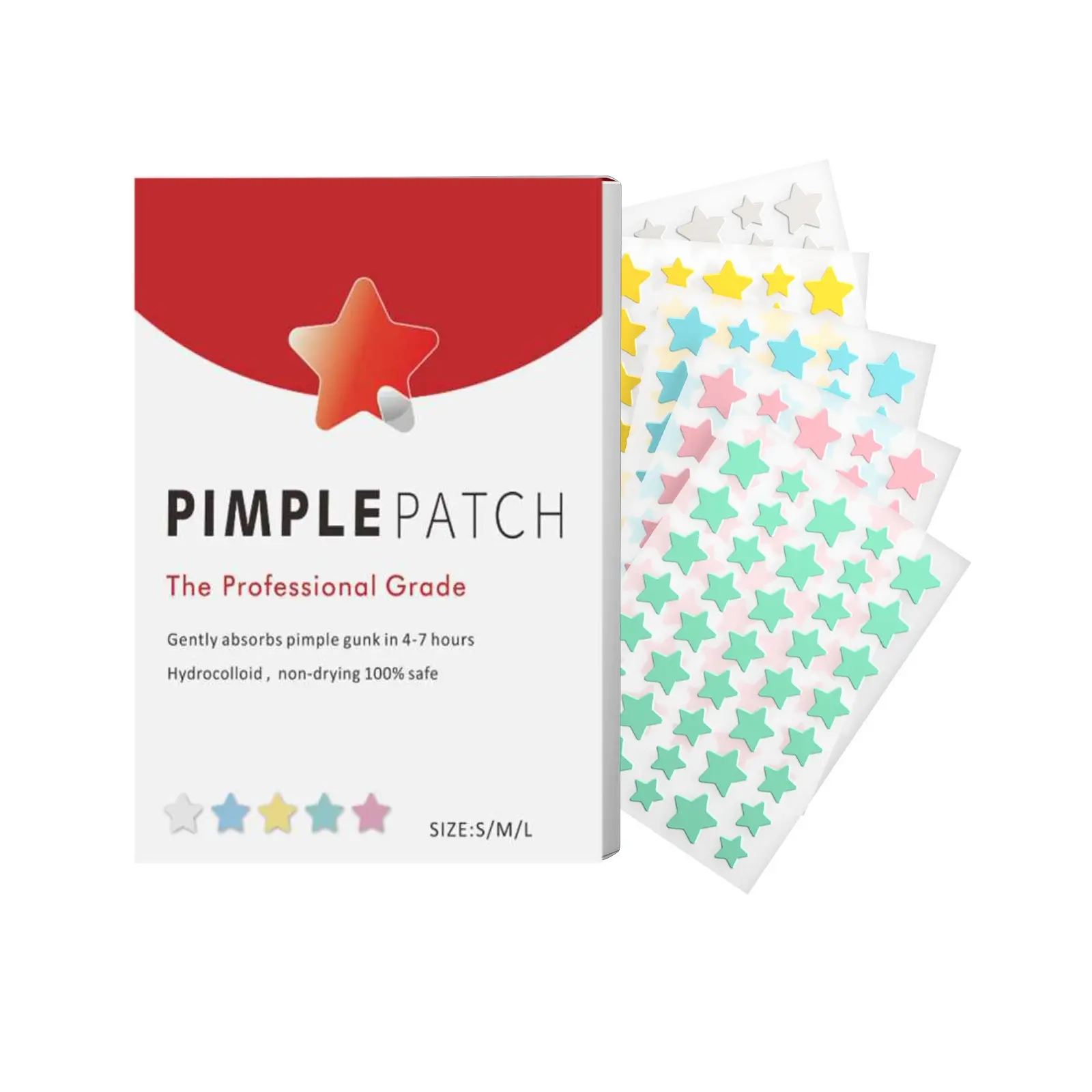 Acne Patches for Acne, 200 PCS Hydrogel Pads Reduce Redness, Star Design Absorbs Secretions Effectively, Skin Care Treatment
