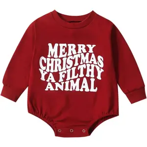 Baby Girl Boy Christmas Outfit My First Christmas Sweater Sweatshirt Shirt Bubble Romper Onesie Santa Clothes New model