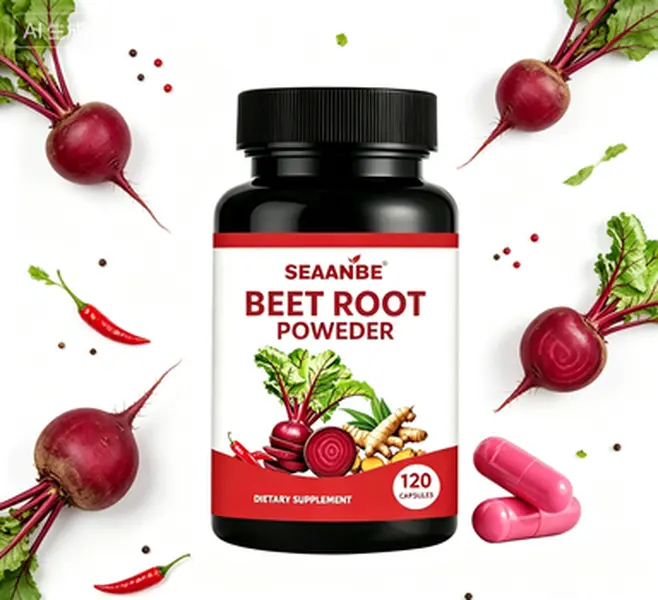 SEAANBE Beet Root Powder Dietary Supplement Capsules - Fitness Support, 2000mg per Serving, 120 Capsules, Beet Root Powder Vitamins Supplements, Daily Supplemental Nutrition Support, Vitamin C, Prop 65 Safe, Healthcare