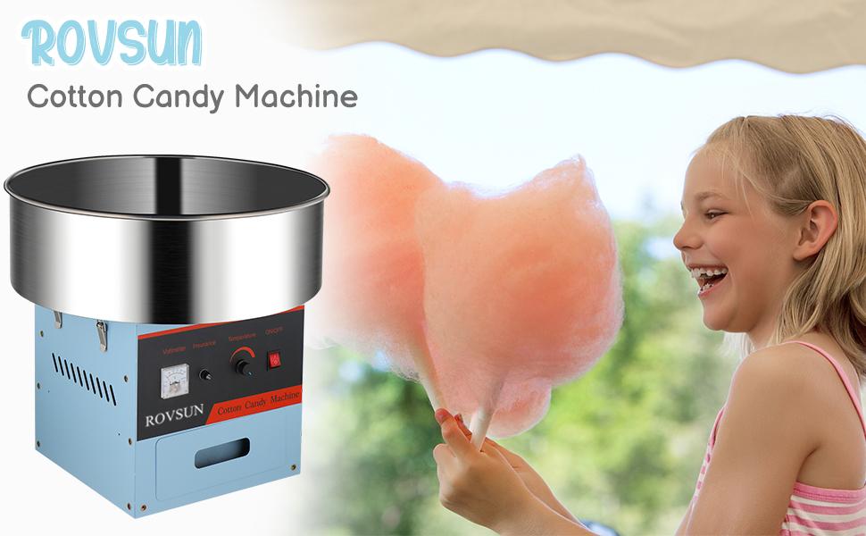 ROVSUN Cotton Candy Machine 15/20 Inch, Electric Commercial Cotton Candy Maker Machine Candy Floss Machine w/Stainless Steel Bowl, Sugar Scoop and Large Storage Drawer Home Party Carnival,Christmas Gift